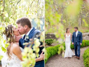 Highfield Hall willow tree wedding couple kissing photo
