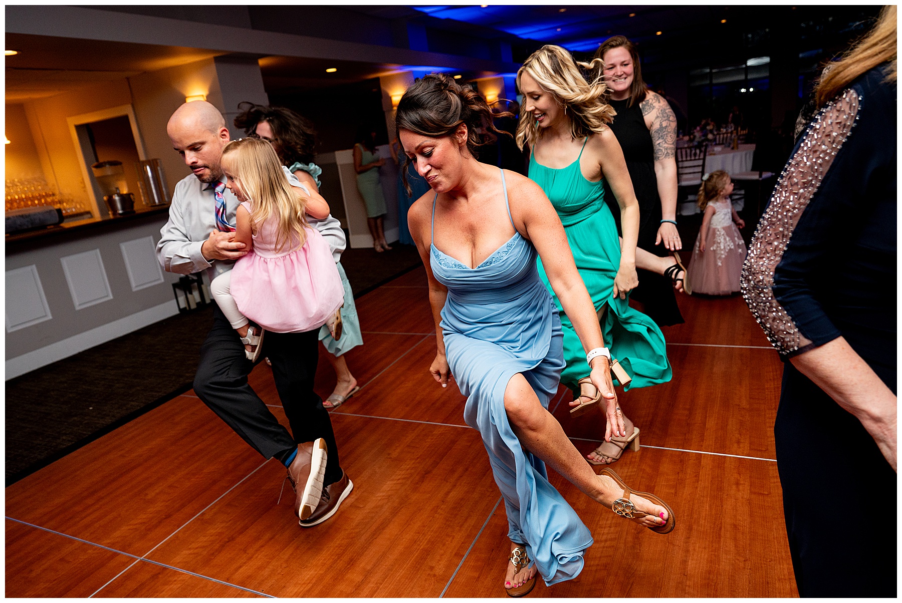 wedding guests on the dance floor