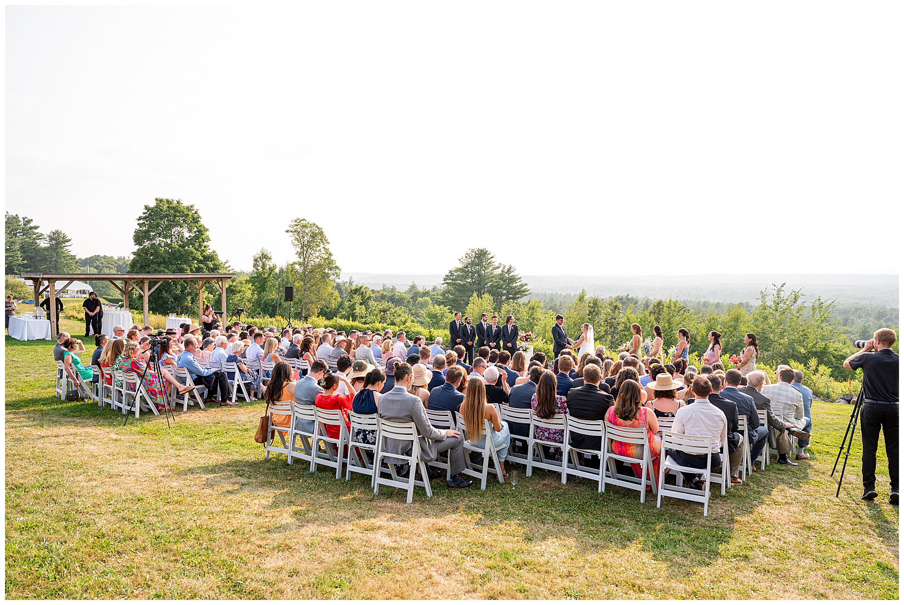 wide shot of the ceremony space at the Fruitlands Museum Wedding