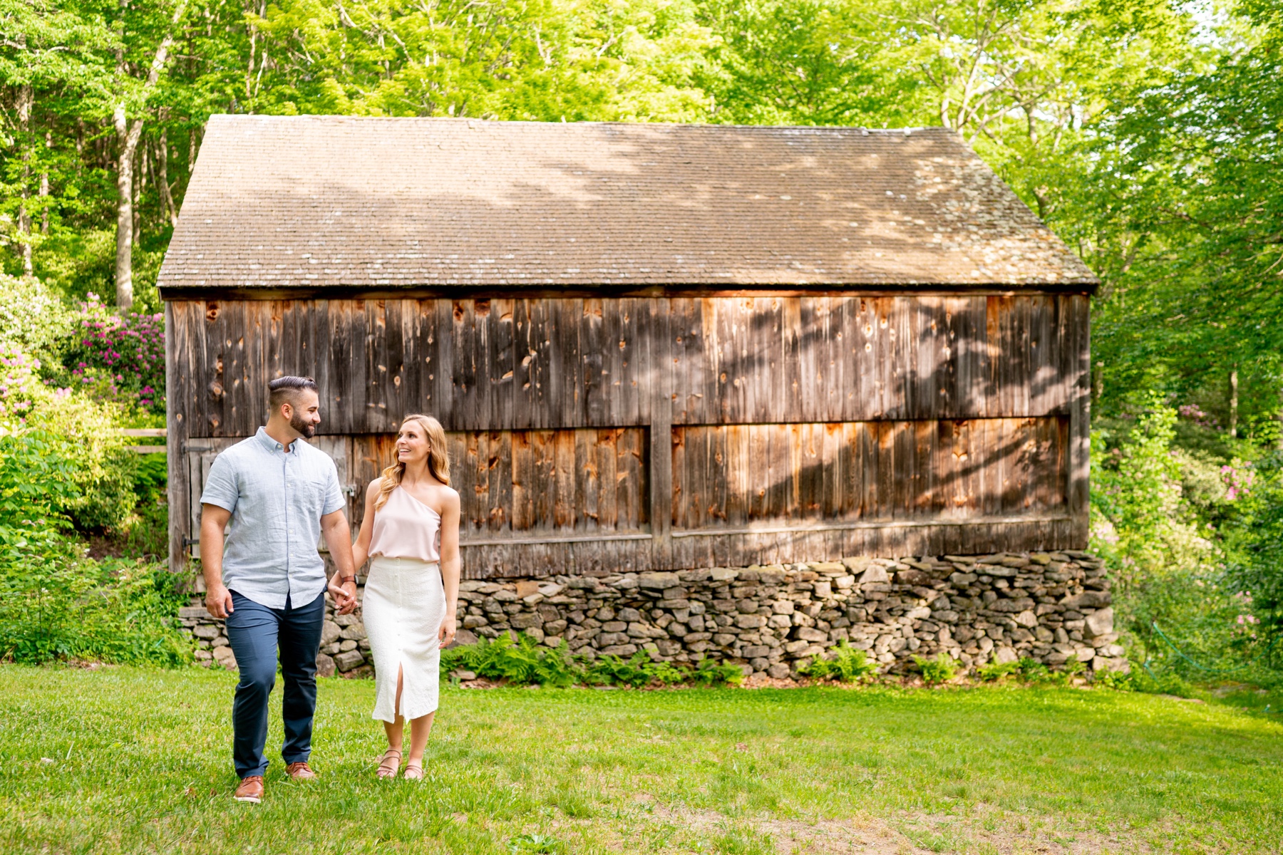 couple at moore state park for engagement session with alicia petitti photography