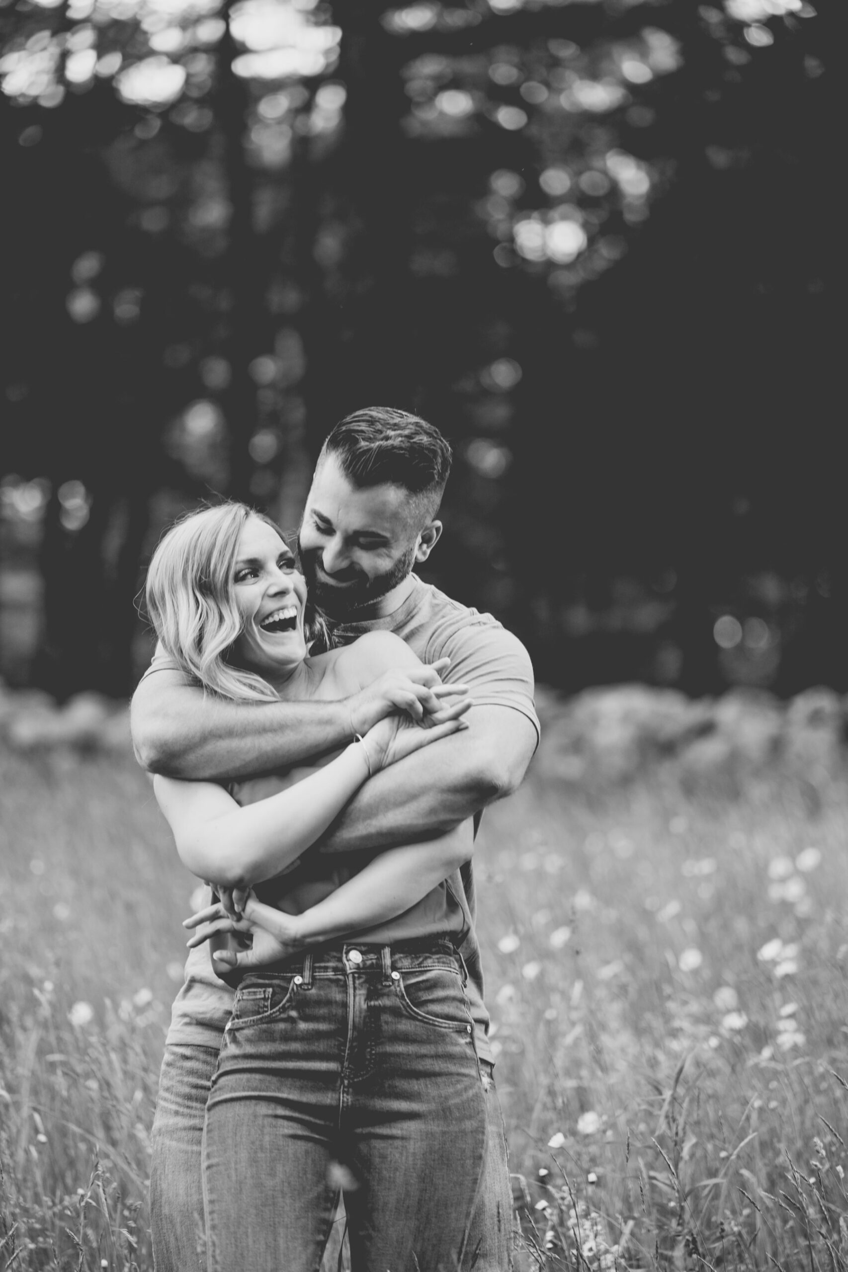 couple at moore state park for engagement session with alicia petitti photography